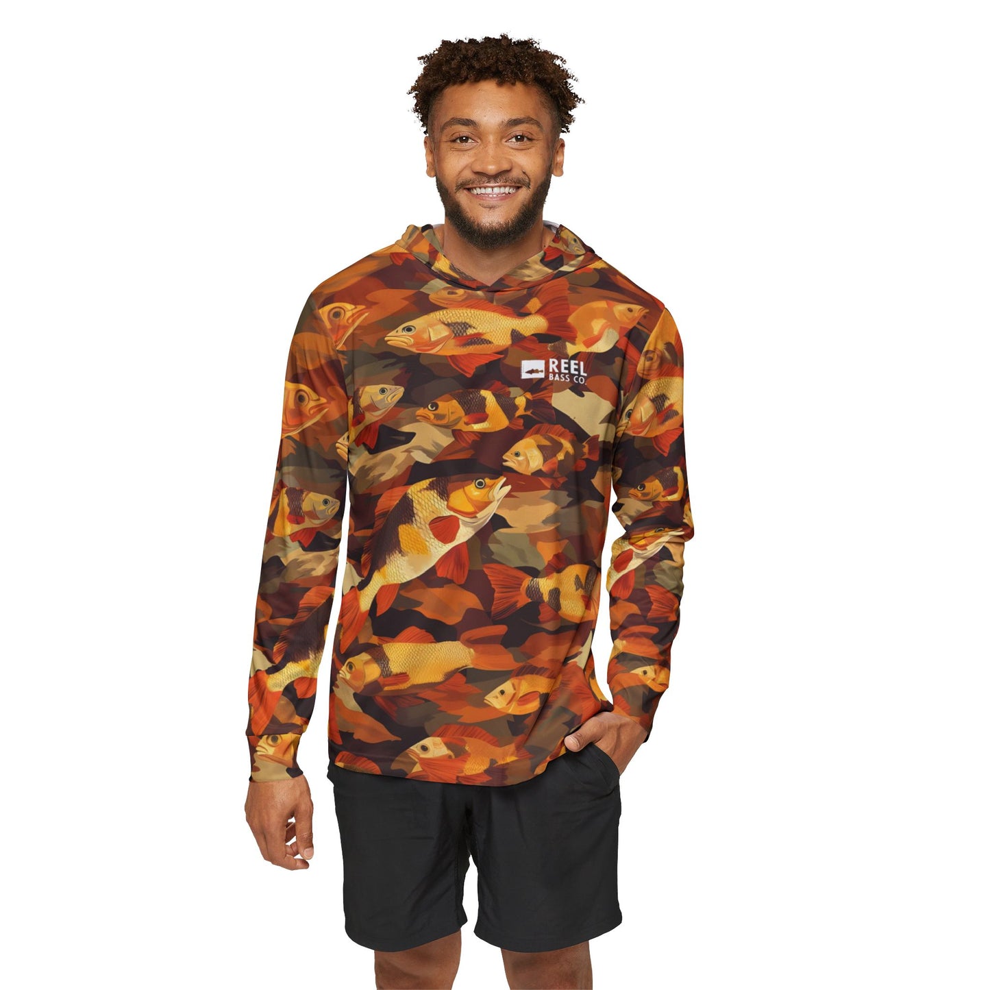 RBC. UV Hooded Fishing Jersey - Orange Bass Camo