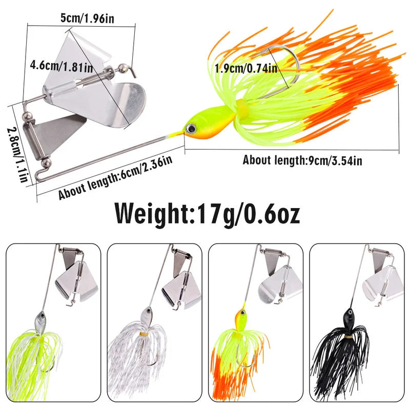 17G Buzzbait Fishing Lures Weedless Fishing Lure Wobbler Chatterbait Spinnerbait Jigs Lure for Bass Pike Fishing