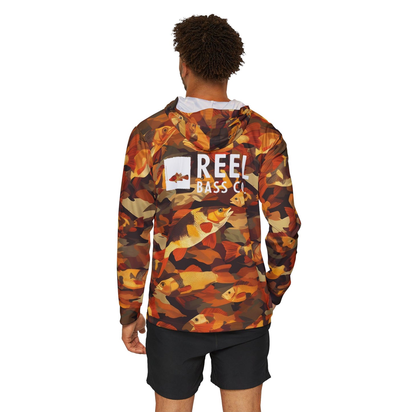 RBC. UV Hooded Fishing Jersey - Orange Bass Camo