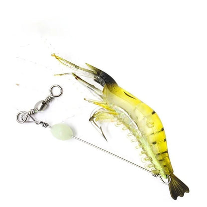 1PC Hot Sale New 9Cm 6G Luminous Bead Shrimp Silicon Soft Artificial Bait with Hooks Swivels Rigs Fishing Tackle Fast Delivery