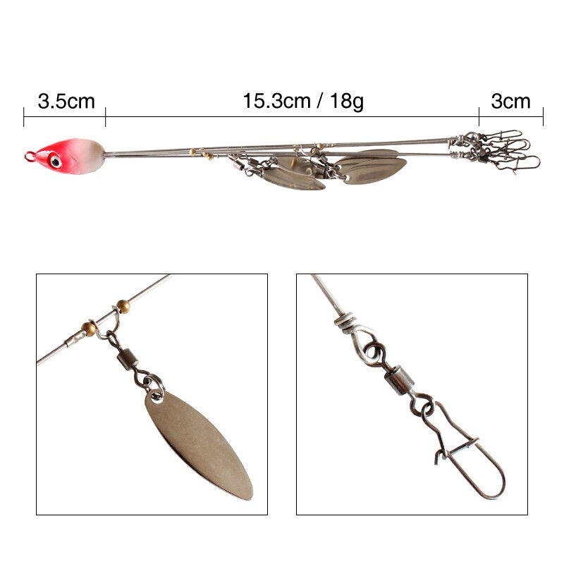 5 Arms Alabama Fishing Group Lure Sequins Spinner Bait Attack Fishing Group Umbrella Rig Head Ultralight Wicker Blade Multiway