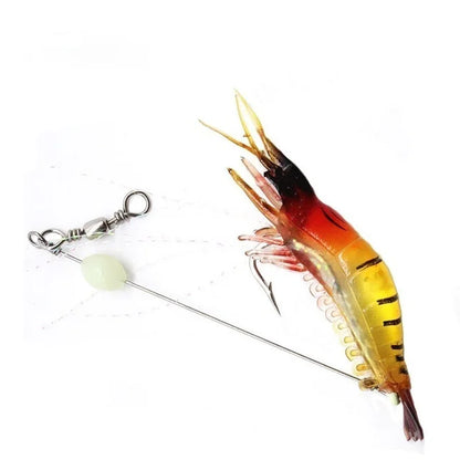 1PC Hot Sale New 9Cm 6G Luminous Bead Shrimp Silicon Soft Artificial Bait with Hooks Swivels Rigs Fishing Tackle Fast Delivery