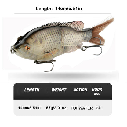 140Mm 57G 2 Segment Vibration S Curve Swimming Jointed Fishing Lures Hunter for Bass Pike Muskie Hard Bait Wobbler