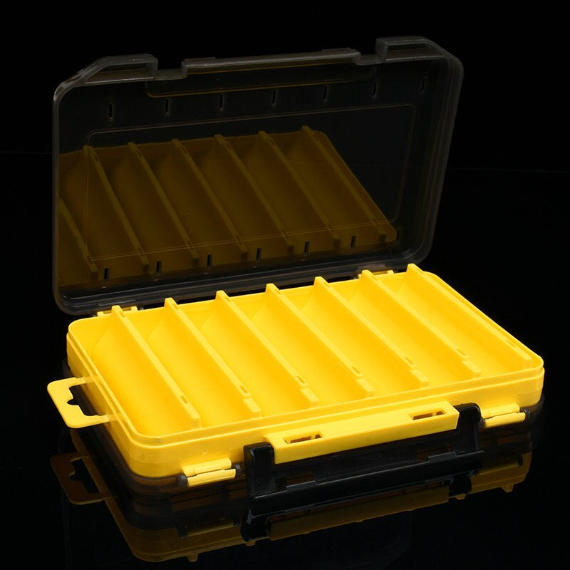 ALLBLUE Reversible Lure Case 12&14 Room Double Sided Plastic Bait Jig Storage Box High Strength Fishing Tackle Accessory Boxes